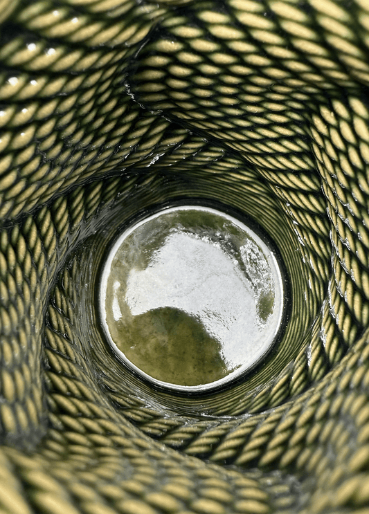 Puncta Krem Rengi Yeşil Tekli Seramik Bardak