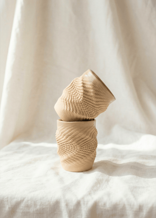 Puncta Krem Rengi Tekli Seramik Bardak