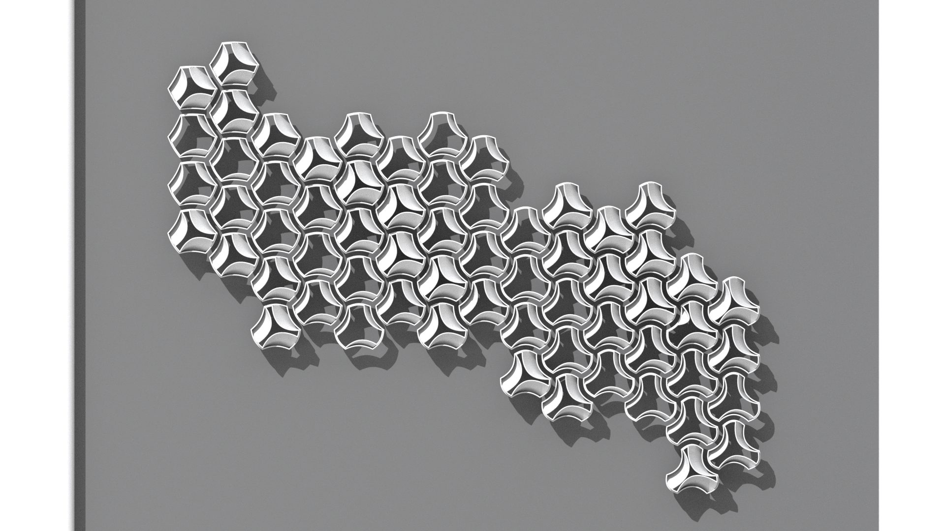 Front render of the ceramic art wall
