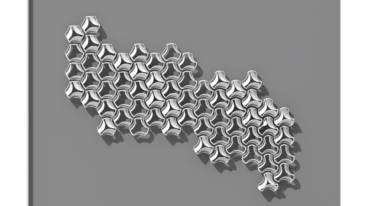 Front render of the ceramic art wall