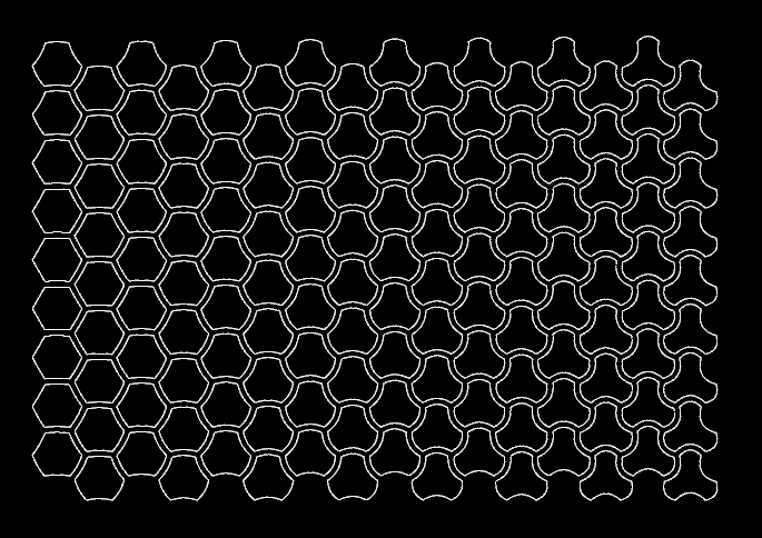 Final grid configuration of the ceramic wall
